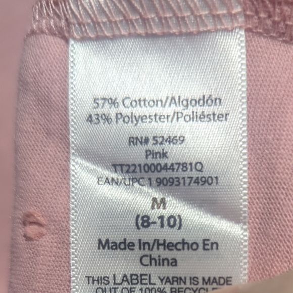 Time And Tru women's Top v neck flutter sleeve Medium 8-10 Pink Swiss Dot W-290 - Picture 7 of 8